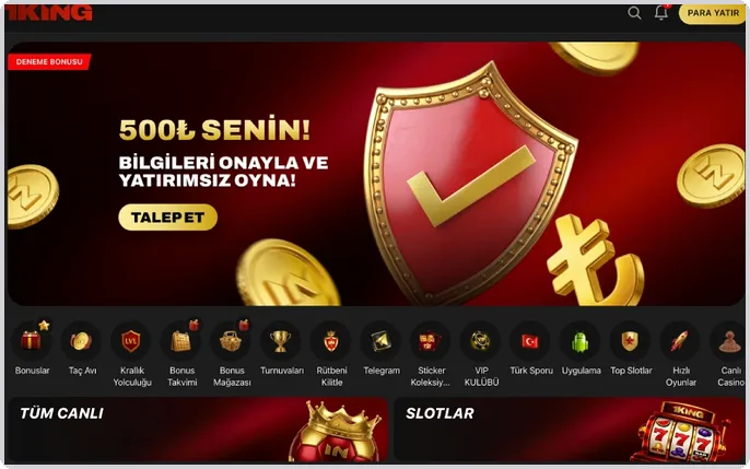 500 TL deneme teklifi Kalkan amblemi, 500 TL rakamı ve teklifi alma butonu içeren promosyon görseli görünümü